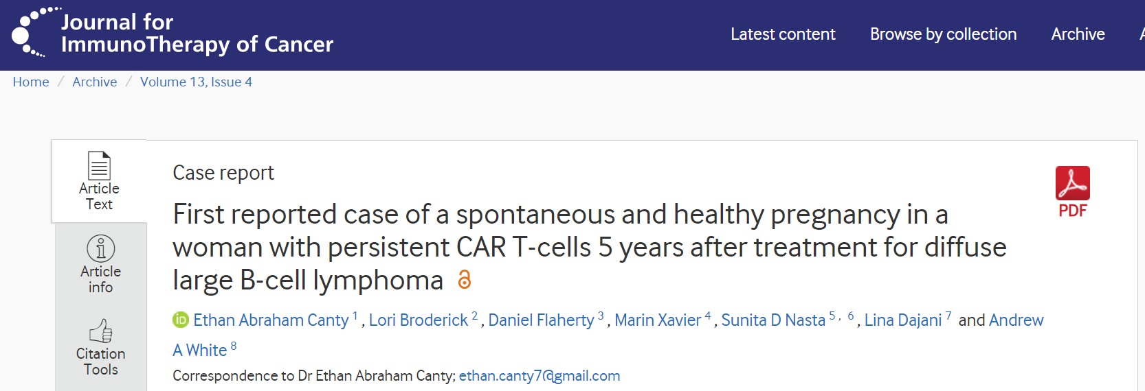 弥漫性大 B 细胞淋巴瘤患者CAR-T细胞治疗临床缓解5年后自发健康妊娠